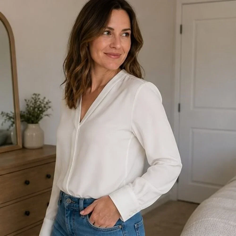 White Lace Trim Top